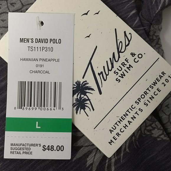 Trunks Surf and Swim Co Men's David Pineapple Polo - Picture 3 of 6